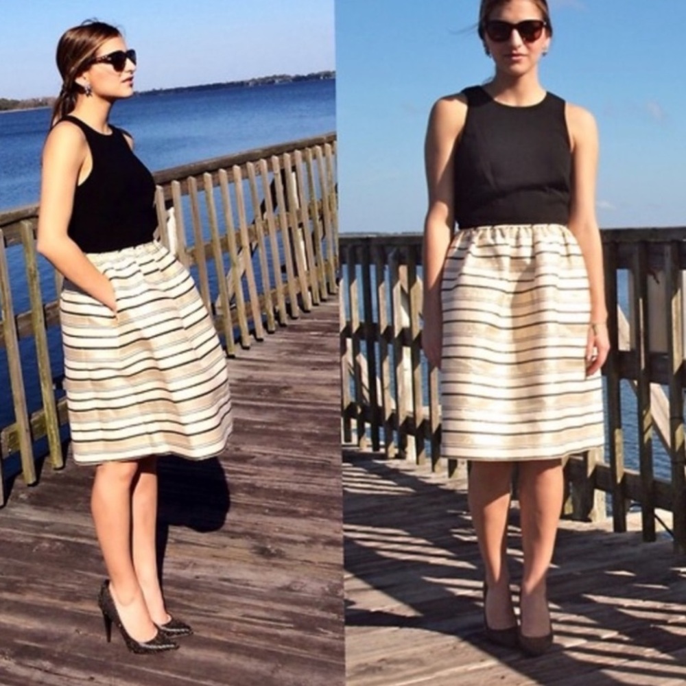 J. Crew Black & Gold Dress